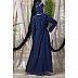 Party wear abaya with hand embroidery work- Navy blue